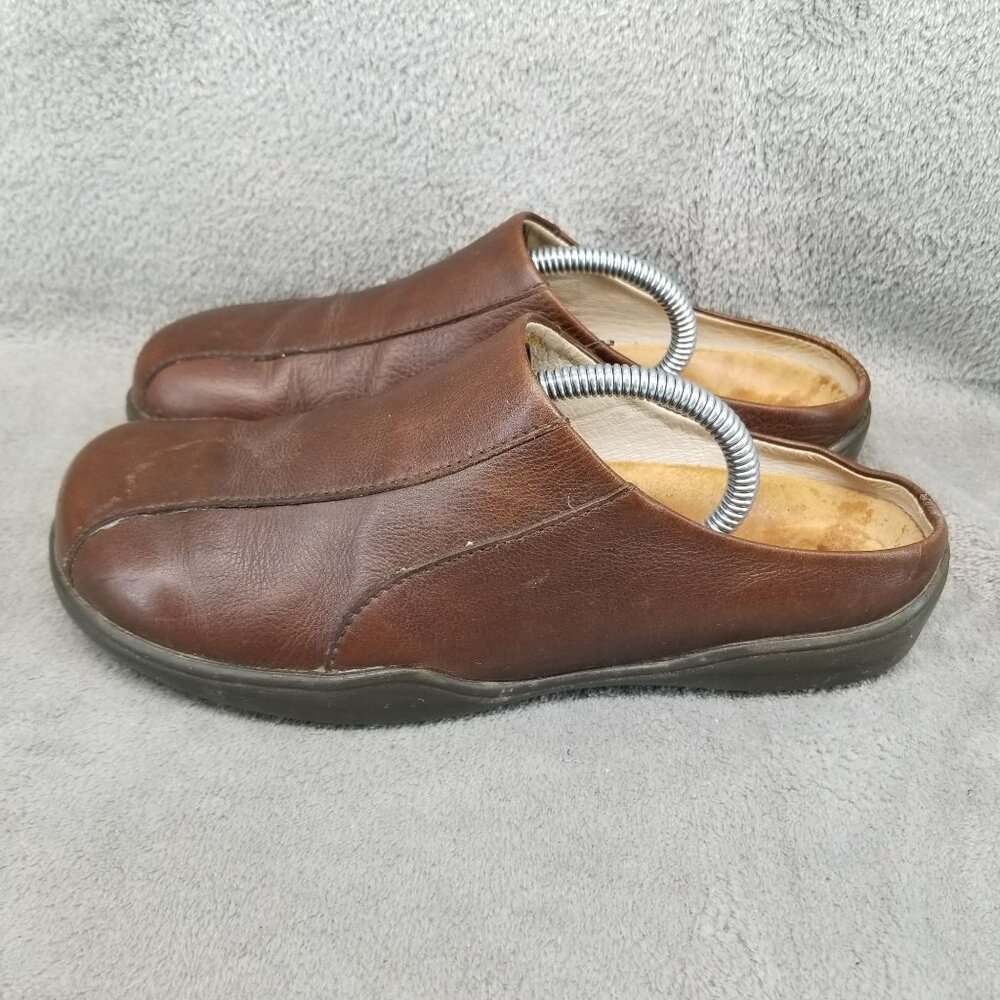 Birkenstock Shoes Womens EU Size 38 US 7 Footprints Brown Leather Mules *Read*